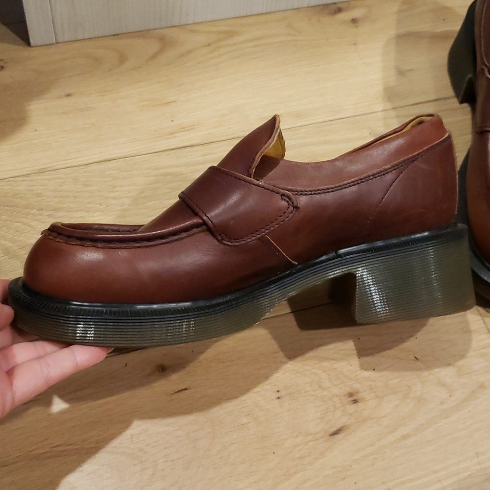 Vtg 90s 8462 loafers chunky sole reddish brown 7 - Picture 3 of 11